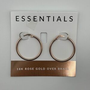 Essentials Women's 18K Rose Gold Over Brass Loop Earrings
